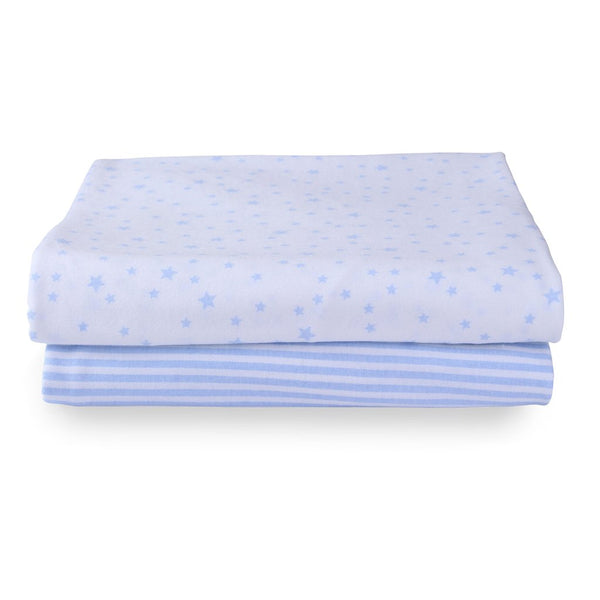 Clair De Lune Stars & Stripes 2 Pack Fitted Sheets - Cot